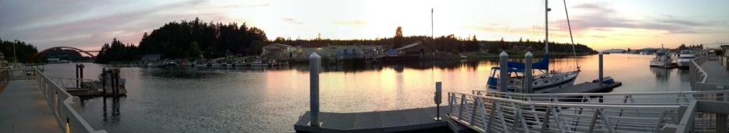 sunset over the channel in La Conner